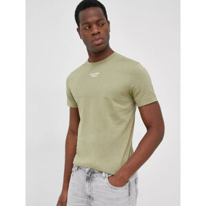Calvin Klein pánské olivově zelené tričko - M (RB8)